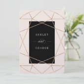 Diamond Gemstone Geometric Modern Stilvolle Hochze Einladung (Stehend Vorderseite)