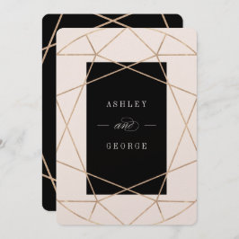 Diamond Gemstone Geometric Modern Stilvolle Hochze Einladung