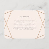 Diamond Gemstone Modern Geometric Wedding Details Begleitkarte (Rückseite)