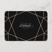 Diamond Gemstone Modern Geometric Wedding Details Begleitkarte (Vorderseite)