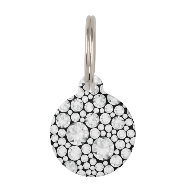 Diamond Gemstone Pattern Glam Pet Fun Haustiermarke (Vorderseite)