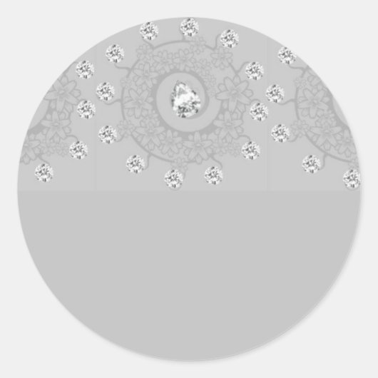 Diamond Gemustert Floral Runder Aufkleber (Vorderseite)