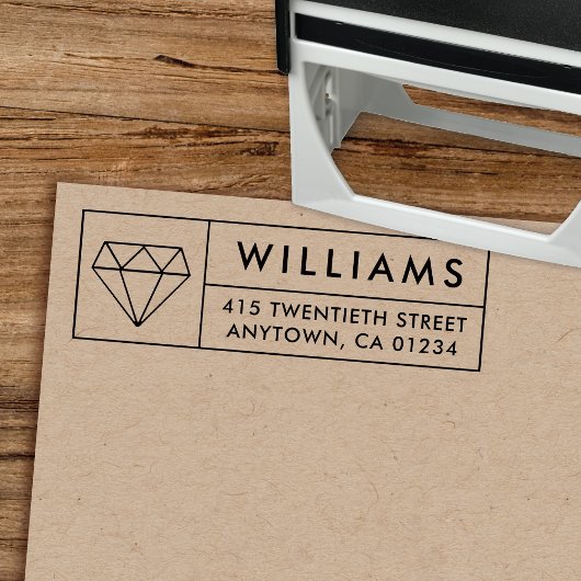 Diamond Geo | Selbstfarbige Rücksendeadresse Permastempel