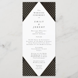 Diamond Geometric Black Gatsby Wedding Programm