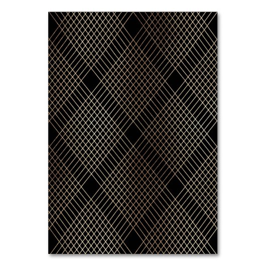 Diamond Geometric Black Gatsby Wedding Tischnummer (Rückseite)
