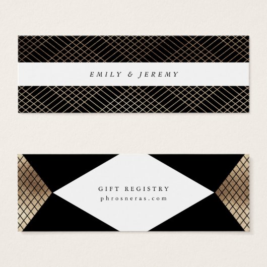 Diamond Geometric Black Gold Gatsby Gift Registry (Vorne & Hinten)