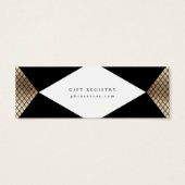 Diamond Geometric Black Gold Gatsby Gift Registry (Rückseite)