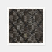 Diamond Geometric Black Gold Wedding Table Serviette (Vorderseite)