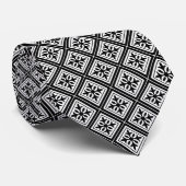 Diamond Geometric Black & White Wedding Krawatte (Gerollt)