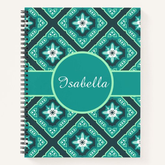 Diamond Geometric Floral Notizblock (Vorderseite)