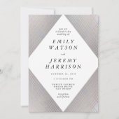 Diamond Geometric Gray Deko Gold Gatsby Wedding Einladung (Vorderseite)
