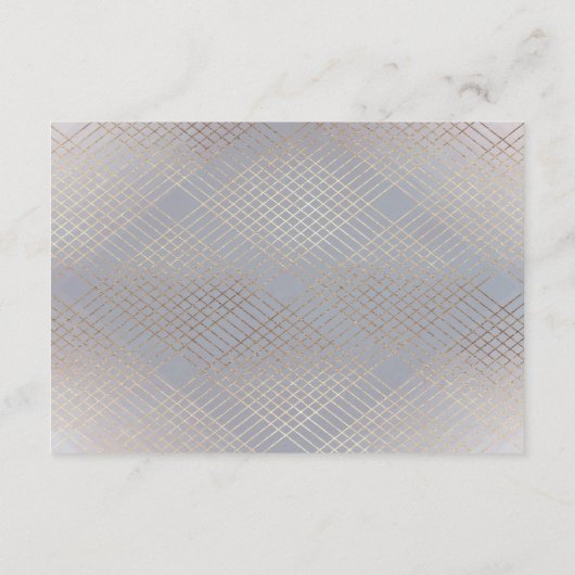 Diamond Geometric Gray Gatsby Empfang Card Begleitkarte (Rückseite)