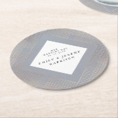 Diamond Geometric Gray Gatsby Wedding Runder Pappuntersetzer (Angewinkelt)