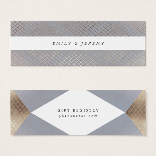 Diamond Geometric Gray Gold Gatsby Gift Registry (Vorne & Hinten)