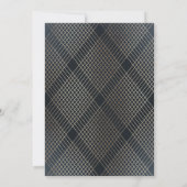 Diamond Geometric Navy Deko Gold Gatsby Wedding Einladung (Rückseite)
