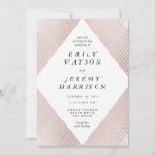 Diamond Geometric Pink Deko Gold Gatsby Wedding Einladung (Vorderseite)