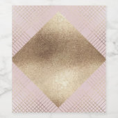 Diamond Geometric Pink Gold Blank Gatsby Wedding Weinetikett (Einzelnes Label)