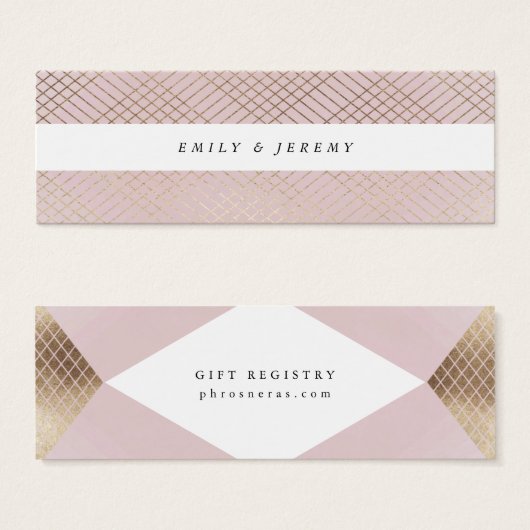 Diamond Geometric Pink Gold Gatsby Gift Registry (Vorne & Hinten)