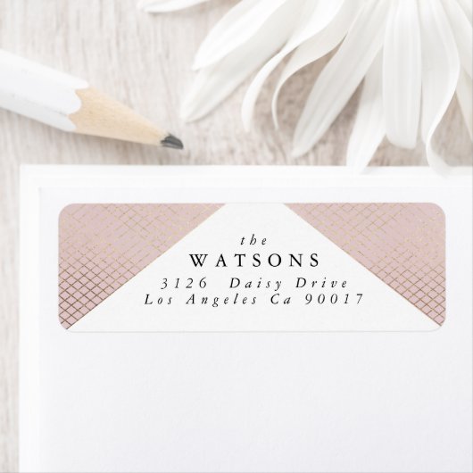 Diamond Geometric Pink Gold Gatsby Wedding (Insitu)