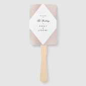 Diamond Geometric Pink Gold Gatsby Wedding Fächer (Vorderseite)