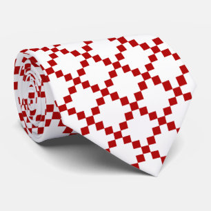Diamond Geometric Red & White Krawatte