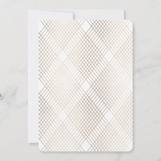 Diamond Geometric White Deko Gatsby Wedding Einladung (Rückseite)