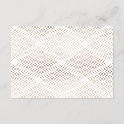 Diamond Geometric White Gold Gatsby Empfang Card Begleitkarte (Rückseite)