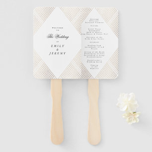 Diamond Geometric White Gold Gatsby Wedding Fächer