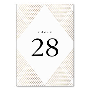 Diamond Geometric White Gold Gatsby Wedding Tischnummer