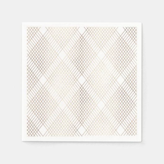 Diamond Geometric White Gold Hochzeitstisch Napkin Serviette (Vorderseite)