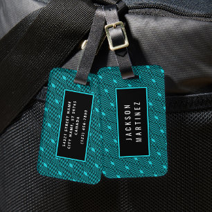 Diamond Geometry Muster Gepäckmarke (blau) Gepäckanhänger