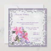 Diamond Gerahmte Blume 90. Geburtstag Einladung (Rückseite)