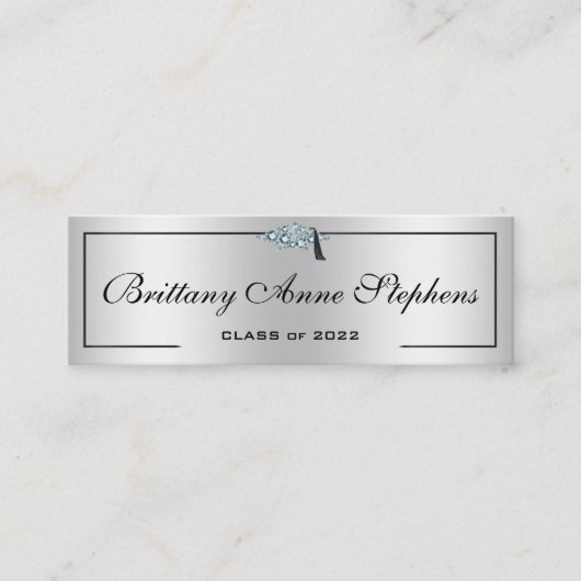 Diamond gestufte Grad Cap Silver 2 Rufkarte Telefonnummerkarte (Vorderseite)