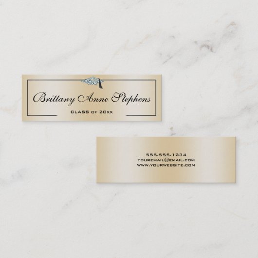 Diamond gestufte Rose-Gold-Calling Card Telefonnummerkarte (Vorne/Hinten)