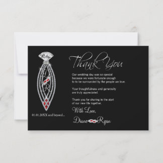 Diamond Glass Slipper Thank You Card Dankeskarte