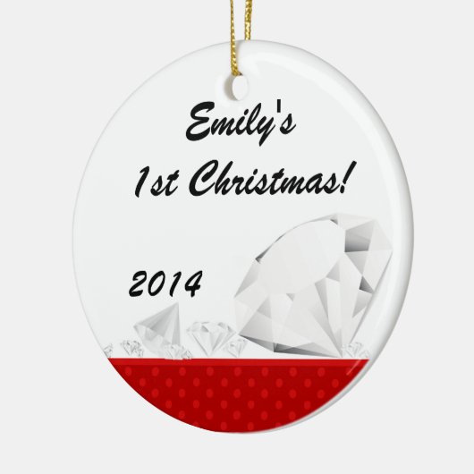 Diamond Glitz Glam Glam Personalisierter Name Orna Keramik Ornament (Links)