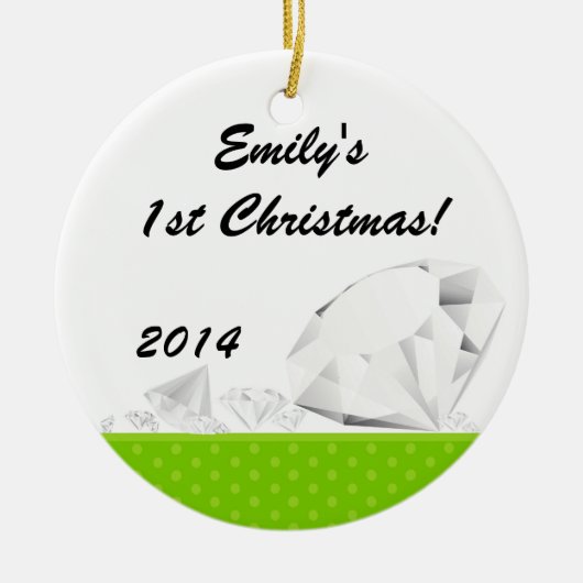 Diamond Glitz Glam Glam Personalisierter Name Orna Keramik Ornament (Vorne)