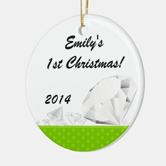 Diamond Glitz Glam Glam Personalisierter Name Orna Keramik Ornament (Links)