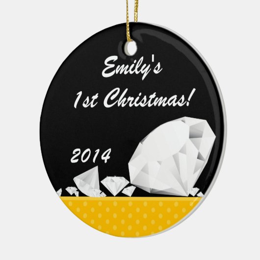 Diamond Glitz Glam Glam Personalisierter Name Orna Keramikornament (Links)