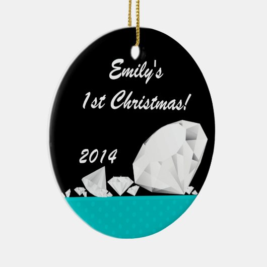 Diamond Glitz Glam Glam Personalisierter Name Orna Keramikornament (Rechts)