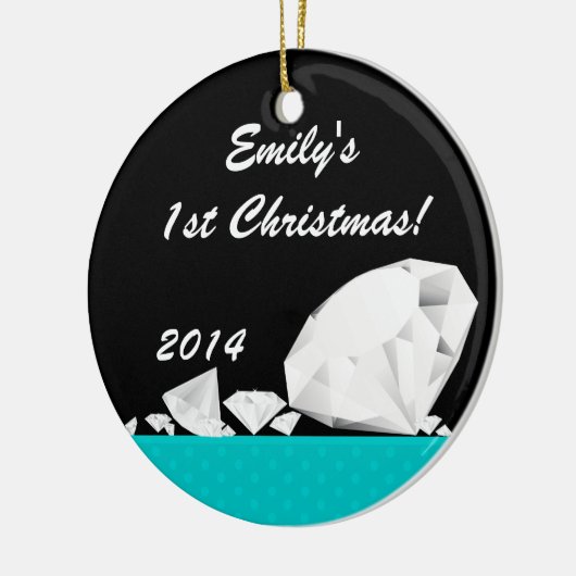 Diamond Glitz Glam Glam Personalisierter Name Orna Keramikornament (Links)