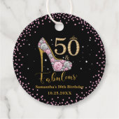 Diamond Glitzer 50 und fabelhaft 50. Geburtstag Geschenkanhänger (Rückseite)