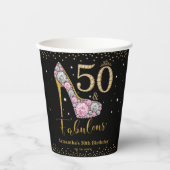 Diamond Glitzer 50 und fabelhaft 50. Geburtstag Pappbecher (Vorderseite)