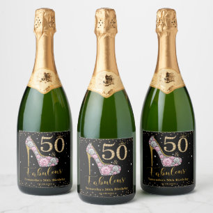 Diamond Glitzer 50 und fabelhaft 50. Geburtstag Schaumweinetikett