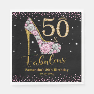 Diamond Glitzer 50 und fabelhaft 50. Geburtstag Serviette
