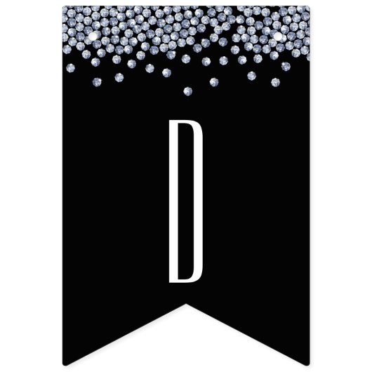 Diamond Glitzer Bling Personalisiert Wedding Wimpelkette (Dritte Fahne)