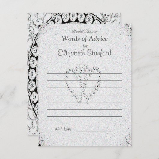 Diamond Glitzer | Brautparty Advisor Card Hinweiskarte (Vorne/Hinten)