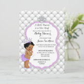 Diamond Glitzer Ethnic Princess Baby Girl Lavender Einladung (Stehend Vorderseite)