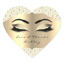 Diamond Glitzer Gold Lash Eyes Liebe & Danke White