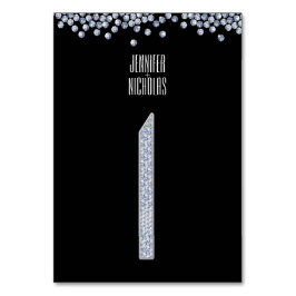Diamond Glitzer Hochzeitsempfehlung Tischnummer 1